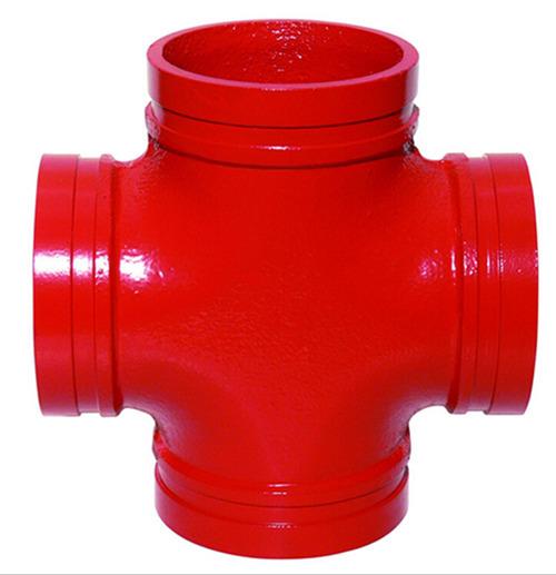 沟槽式管件等径四通潍坊品牌生产厂家 沟槽式管件四通 沟槽式管件接头