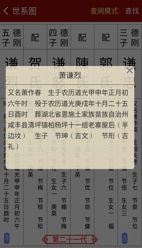 怀恩家谱