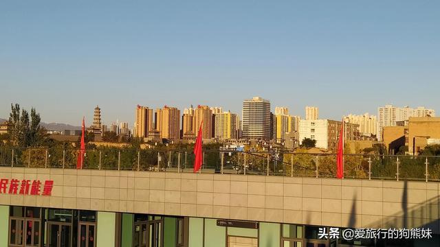 大同市永泰门广场全景实拍山西省最大的综合性城市广场