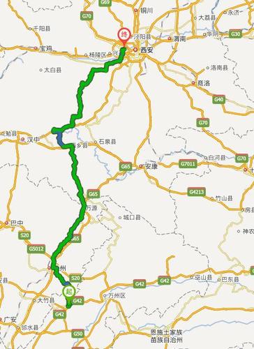 梁平县开车到咸阳国道怎么走