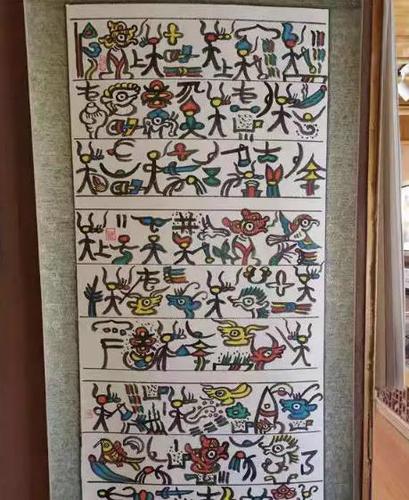 东巴文古籍 图源:中新网   一千多年前,纳西先民们在荛花纸上描绘