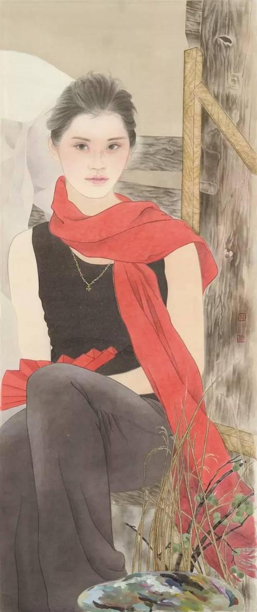 欣赏& 王鹏现代工笔人物画42图 时尚又性感