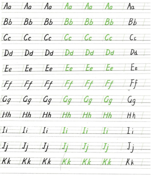 衡中体的英文26个字母分别怎么写?