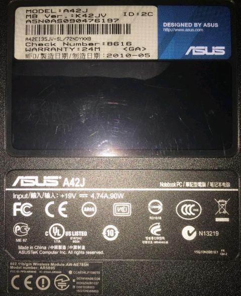 自用华硕a42j笔记本转让