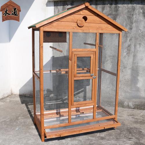 木制大型户外鸟窝鸟巢鸟笼室内鸟屋小鸟房子喂鸟台大号鹦鹉繁殖箱