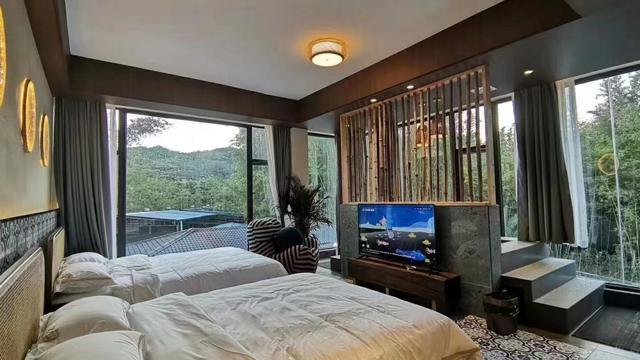 惠州龙门沙迳小众温泉民宿房间带私家泡池品茶赏景泡温泉赞