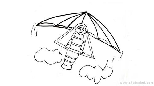 滑翔伞简笔画怎么画滑翔伞简笔画好看