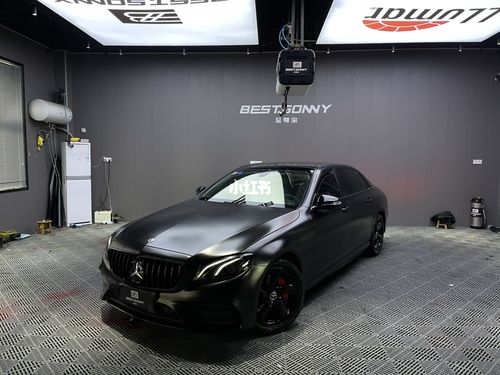 奔驰e 黑武士完工_宁波至尊宝改色车衣best.