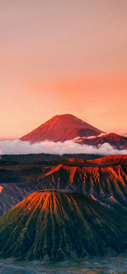 夕阳下的富士山,高清图片,手机壁纸
