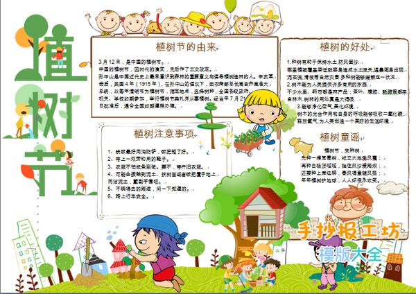春天主题手抄报热爱自然手抄报模版植树节手抄报图片资料内容下载
