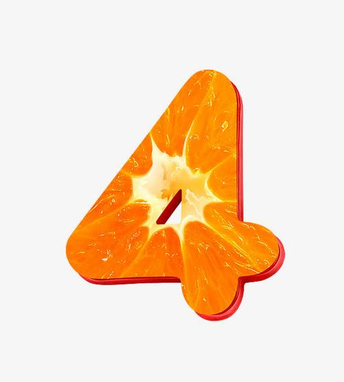 关键词 : 橙子字母数字,创意数字,水果