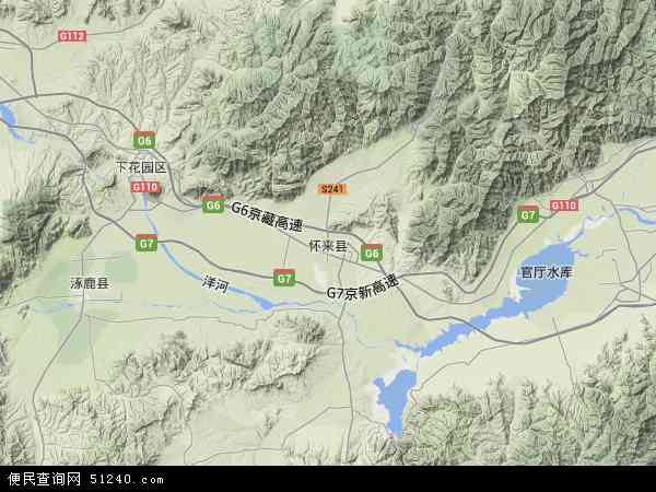 中国河北省张家口市怀来县地图(卫星地图)