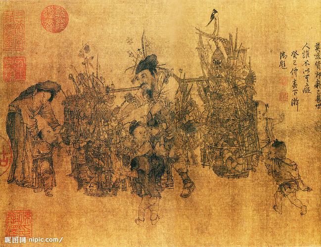 货郎图局部图片