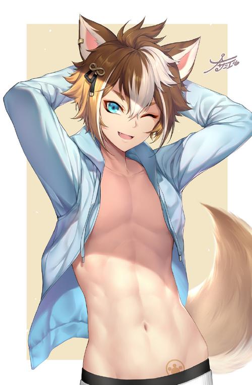 原神##授权转载# 嘶哈嘶哈,众男神的腹肌也太吸睛啦  【p:ナサニエル
