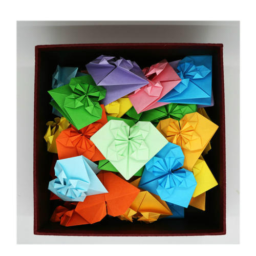 手工折纸剪纸书 长方形折纸爱心折纸心花怒放手工纸彩纸爱心