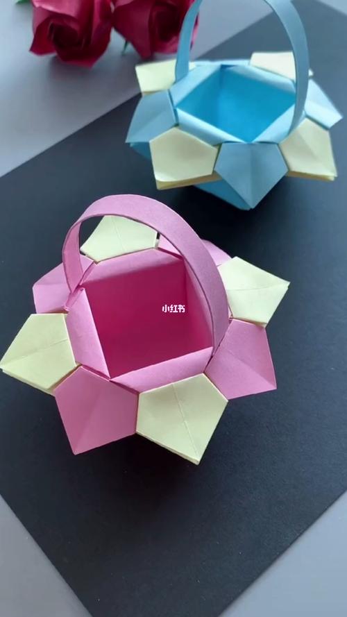 做一个折纸花篮_折纸_花篮_手工制作_手工_兴趣爱好
