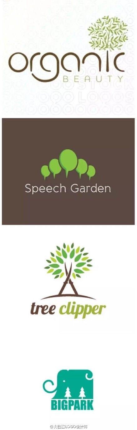 以树为元素的logo设计,精简提炼转化贴近行业特性