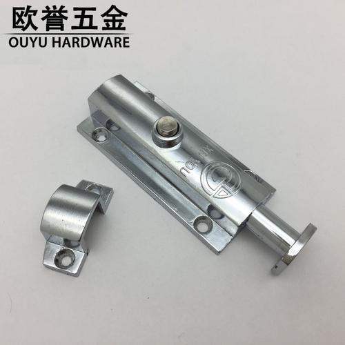 直销406按钮式防盗插销锌合金自动弹簧插销卫生间门栓弹簧插销