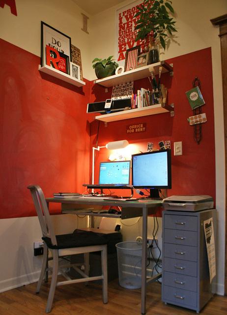 简约一居电脑房图片