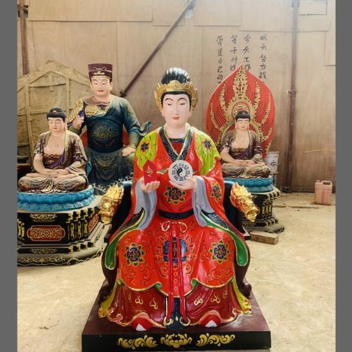 道教红莲圣母佛像 红莲老母神像雕塑 河南云峰佛像雕塑