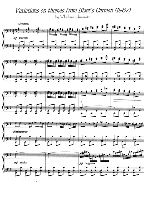 霍洛维茨卡门主题变奏曲1967版