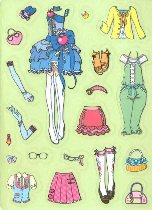 萌萌哒娃娃衣服洋装裙子贴纸