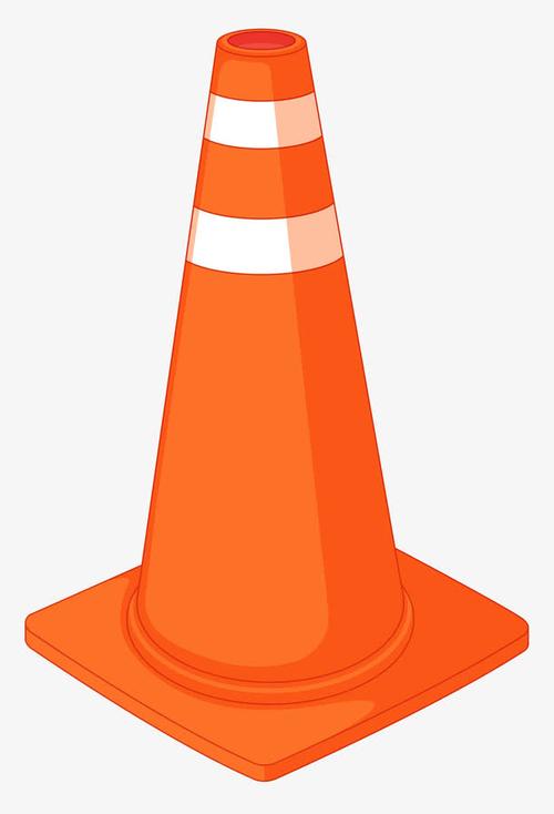 卡通橙色塑料路障