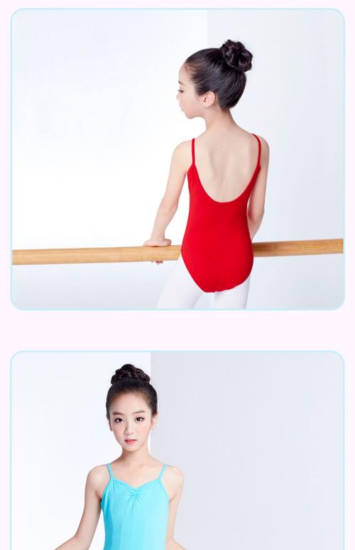小女孩练舞穿的儿童舞蹈服练功服幼儿夏季吊带露背芭蕾舞服女童体操服