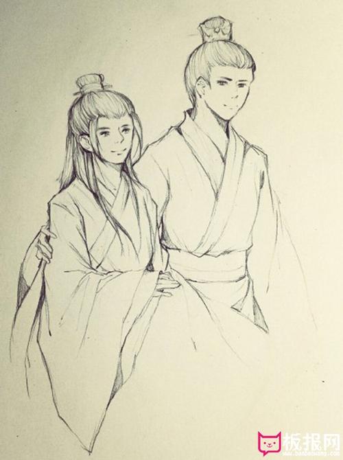 古风男子简笔画图片