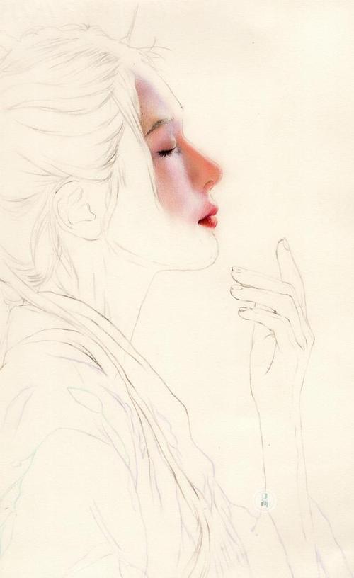 彩铅 写实古风美人绘画过程
