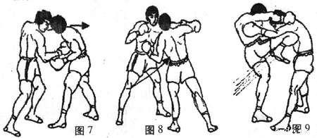 要点:闪身躲拳要及时,重心前移与右上勾拳击胸动作要协调一致.