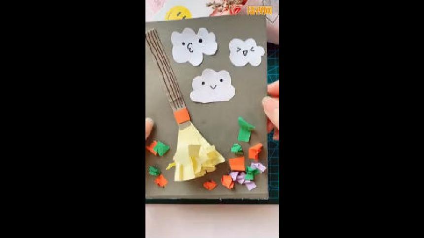 劳动节手工教程-创意手工-扫帚折纸大全