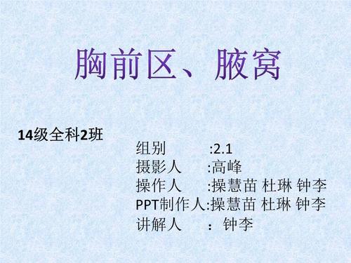 全科221胸前区腋窝讲解ppt33页