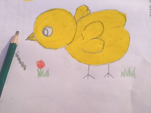 中班 绘画《小鸡吃虫子》