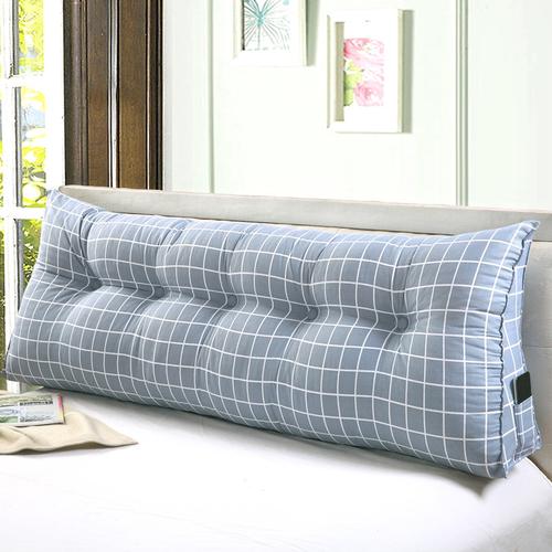 立体双人沙发床头三角靠垫 全棉帆布腰靠双人床头软包 床上大靠枕