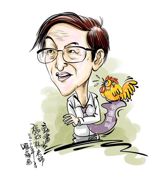 漫画家嘎子陈画像纪念张松林老师