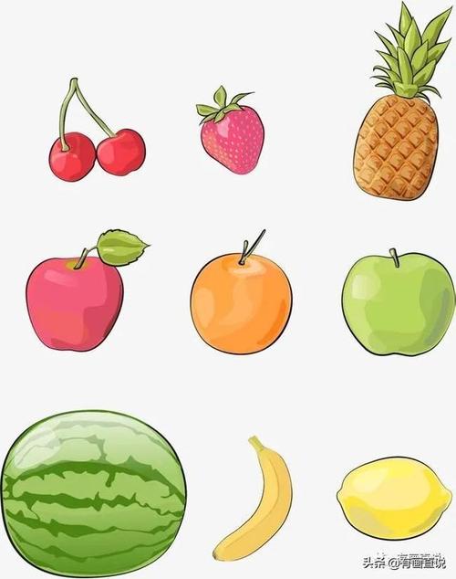 儿童画简笔画临摹素材52张:水果系列画法,收藏备用,在家学画画