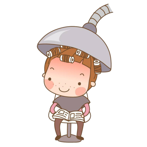 做头发的女生卡通素材