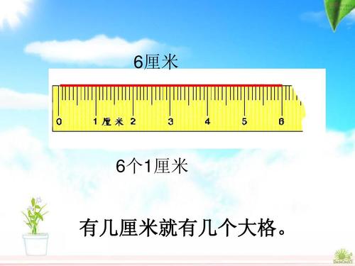 6厘米 6个1厘米 有几厘米就有几个大格.
