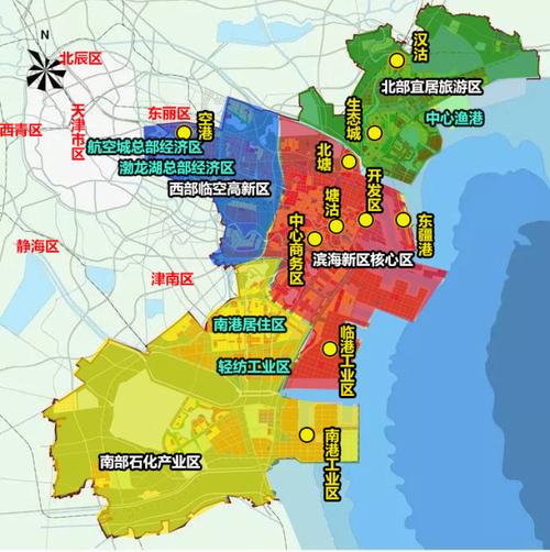 滨海新区位于天津东部沿海地区,环渤海经济圈的中心地带.