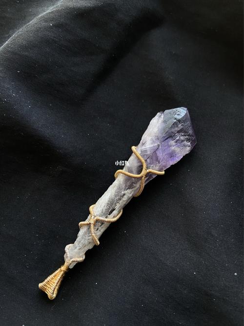 紫水晶权杖,手工绕线_紫水晶_手工制作_吊坠_兴趣爱好