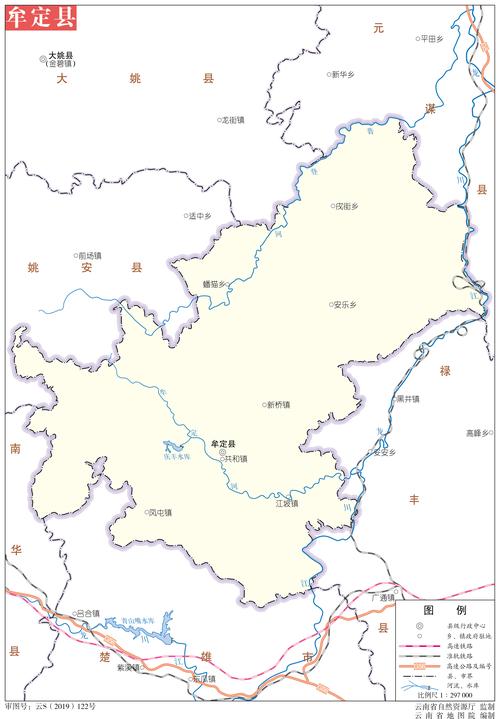 云南 楚雄 >> 牟定县标准地图   分国地图 | 分省地图 | 政区地图