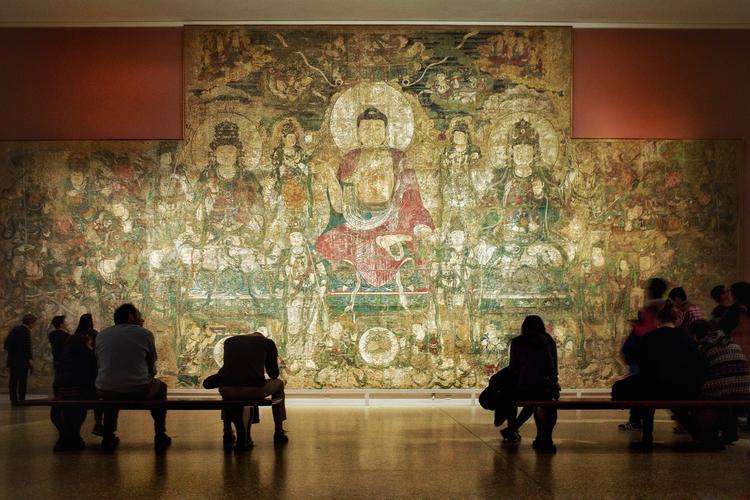 美国大都会博物馆里的中国元代壁画《药师经变》
