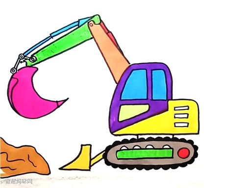 挖掘机简笔画图片