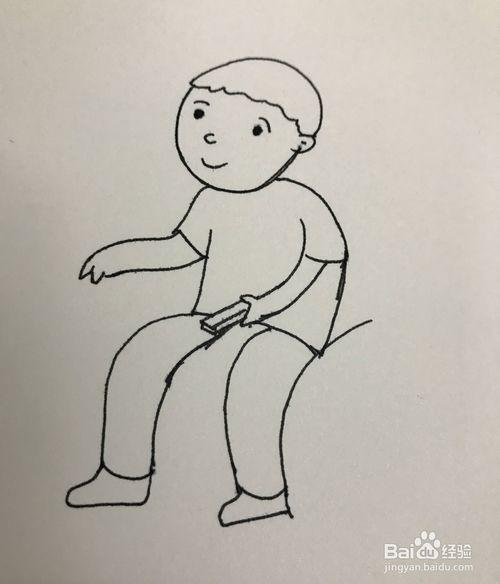 小朋友如何画坐在沙发上的爸爸(简笔画)