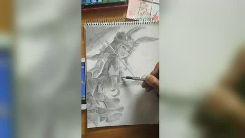 素描公孙离完成了,希望大家喜欢