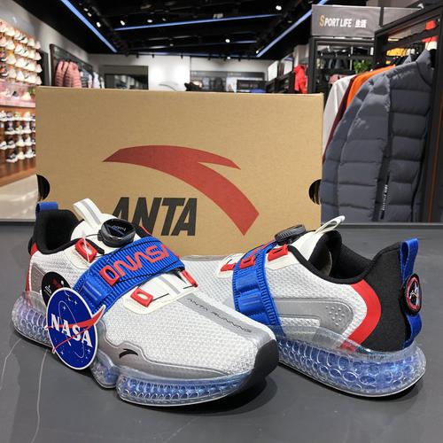 安踏男跑步鞋nasa联名2020春季新款旋钮扣鞋缓震运动鞋112015590