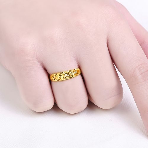 黄金戒指女送妈妈活口金戒指黄金女戒