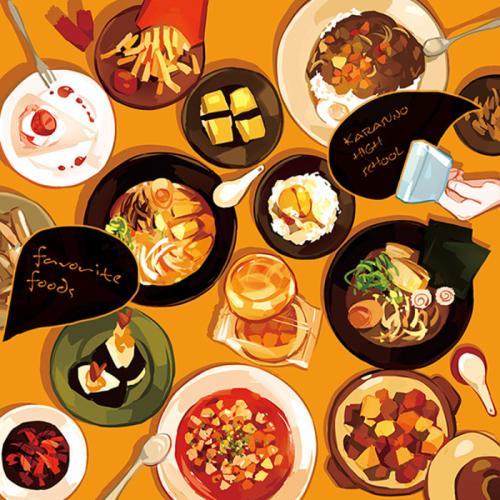 桌子上饭菜简笔画