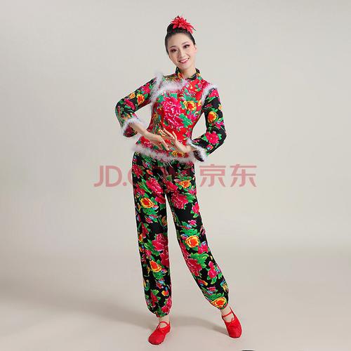 抖音新款东北大花裤女嘻哈风ins超火宽松男款东北花裤子2021 花色上衣